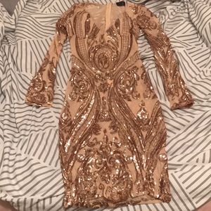 Jaw dropping rose gold dress
